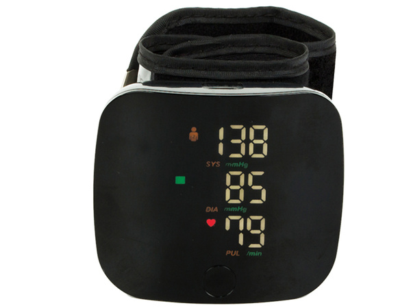 Electronic wrist blood pressure monitor lcd case acoustic usb