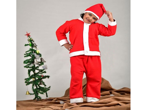 Father christmas costume for boy hat beard