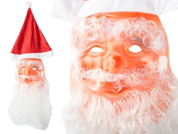 Father christmas mask beard star hat