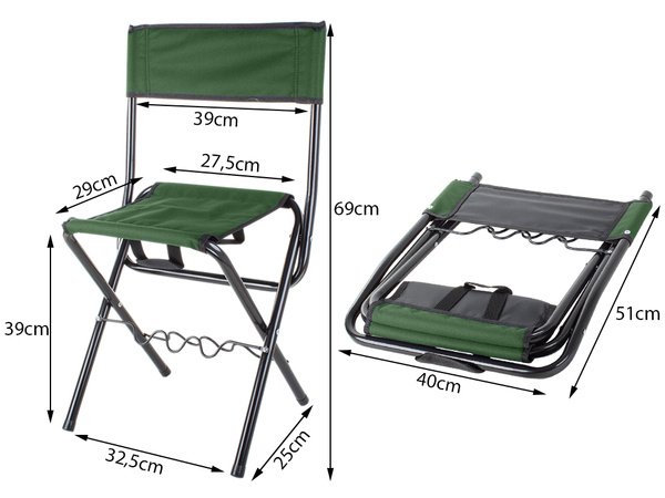 Fishing chair backrest with rod holder