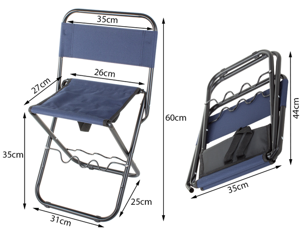 Fishing chair folding backrest with handle