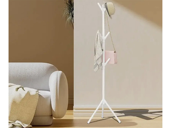 Floor standing clothes rack jackets floor stand metal white