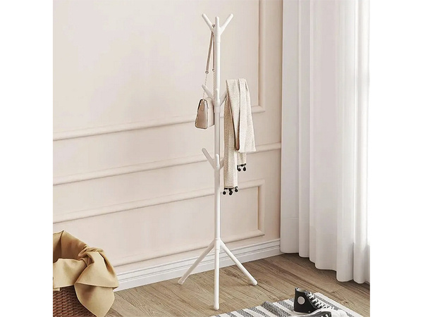 Floor standing clothes rack jackets floor stand metal white