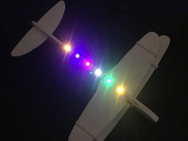 Flying foam polystyrene aeroplane usb led