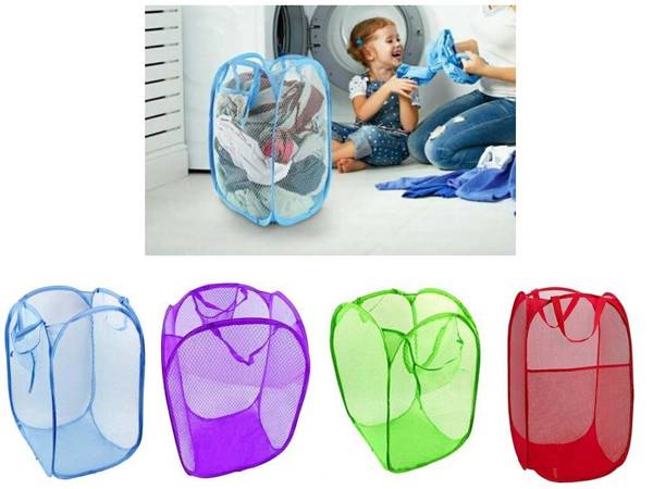 Folding laundry basket for toys large bin