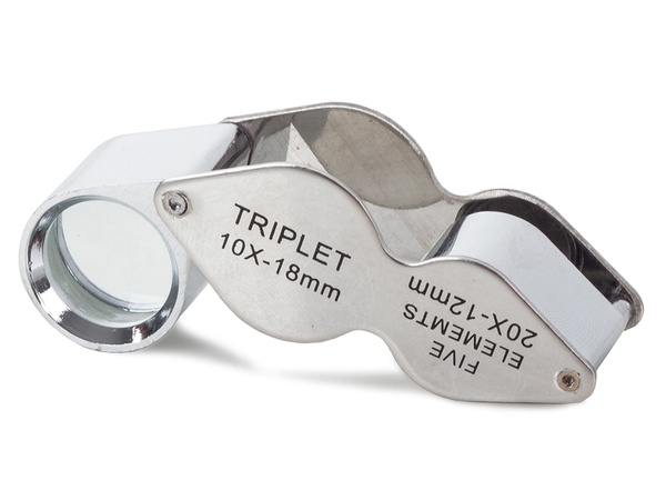 Folding pocket magnifier 10x 20x steel