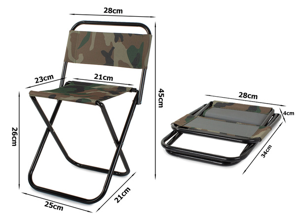 Folding tourist chair with backrest