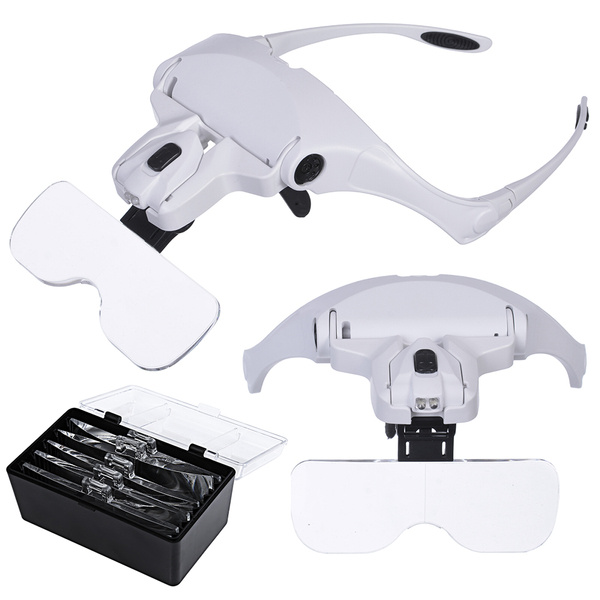 Frontal head magnifier glasses with leds 2 led 3.5x