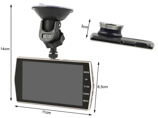 Full hd car camera with lcd display reversing video recorder