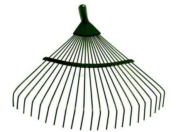 Garden grass leaf rake light wire metal 36cm fan-shaped