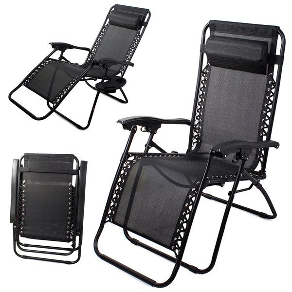 Garden lounger beach chair folding gravity zero