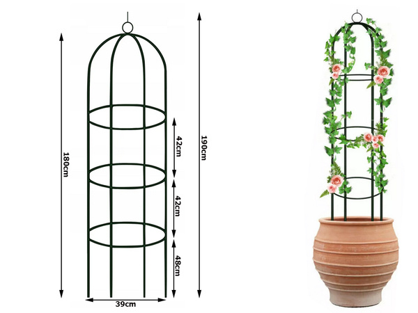 Garden pergola flower support column for climbing plants arch bell for roses 190