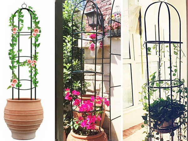 Garden pergola flower support column for climbing plants arch bell for roses 190