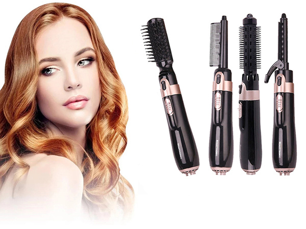 Hair dryer curling iron brush set 4in1