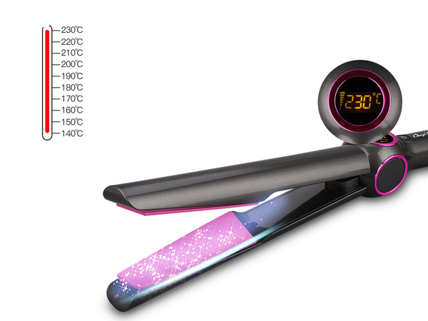 Hair straightener ceramic curling iron 2in1 lcd