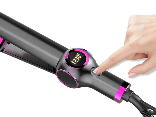 Hair straightener ceramic curling iron 2in1 lcd