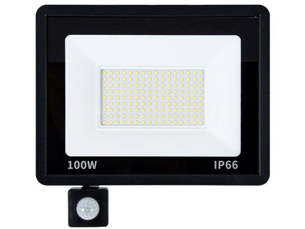 Halogen floodlight led 100w 6000k with dusk-to-dawn sensor ip66