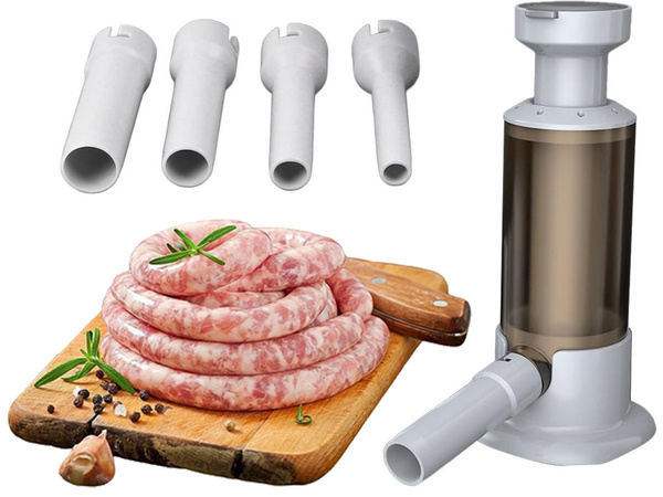 Hand sausage stuffer with 4 tips vertical spritzer machine