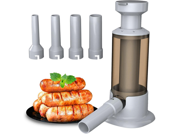 Hand sausage stuffer with 4 tips vertical spritzer machine