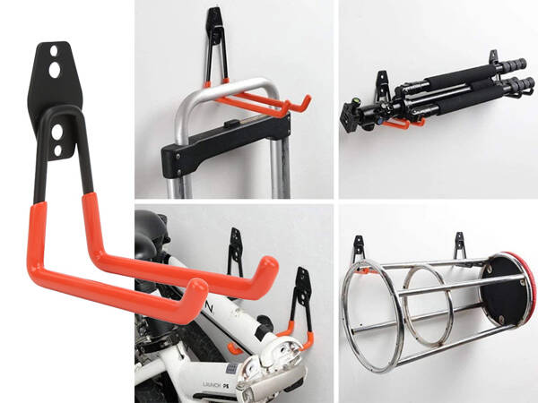 Hanger hook double tool holder workshop bicycle to garage