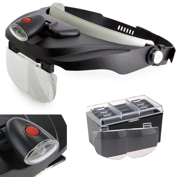Head magnifier, high-power 3.5x LED glasses
