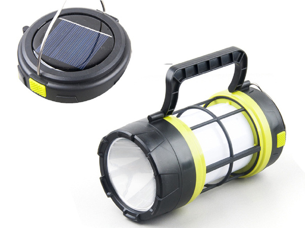 Hiking torch led solar camping light battery