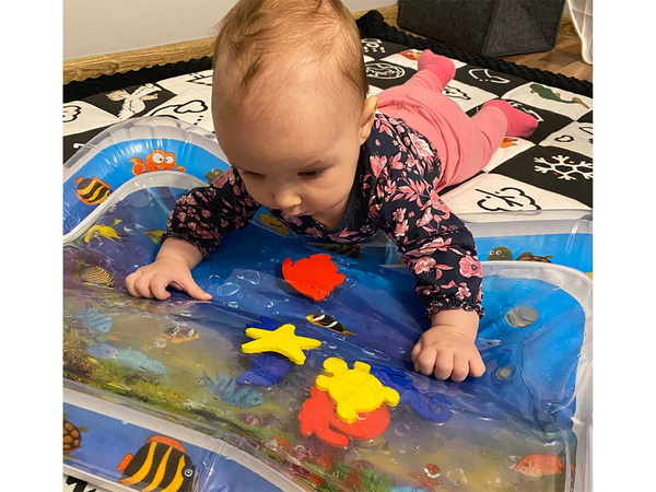 Inflatable sensory water mat for toddlers to play on