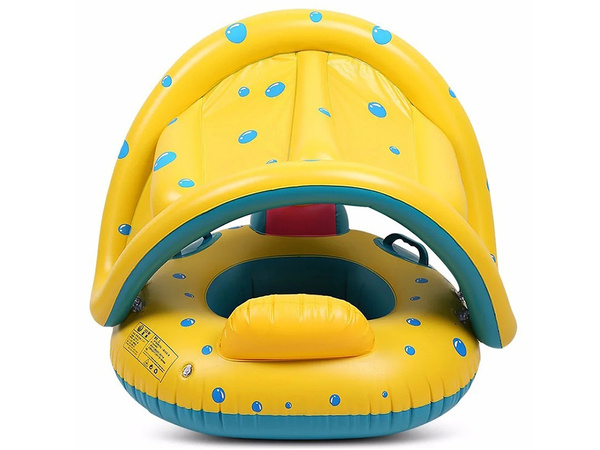 Inflatable swimming toy with child's canopy with seat