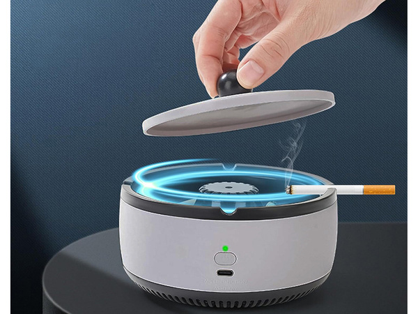 Intelligent car ashtray self-extinguishing smokeless cleaner