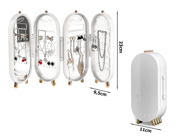 Jewellery organiser casket display mirror