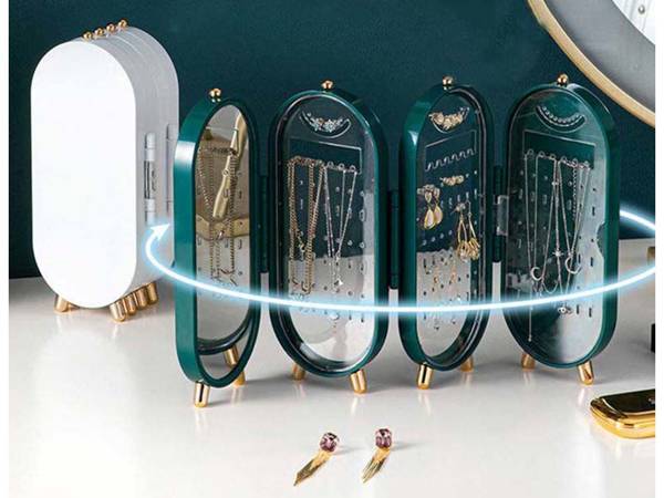 Jewellery organiser casket display mirror