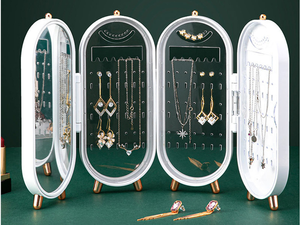 Jewellery organiser casket display mirror