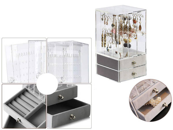 Jewellery organiser casket display suede