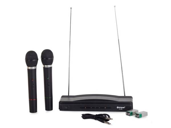 Karaoke kit 2x wireless microphone + station