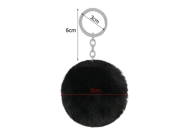 Key ring pendant bag pompon fur tinsel for handbags