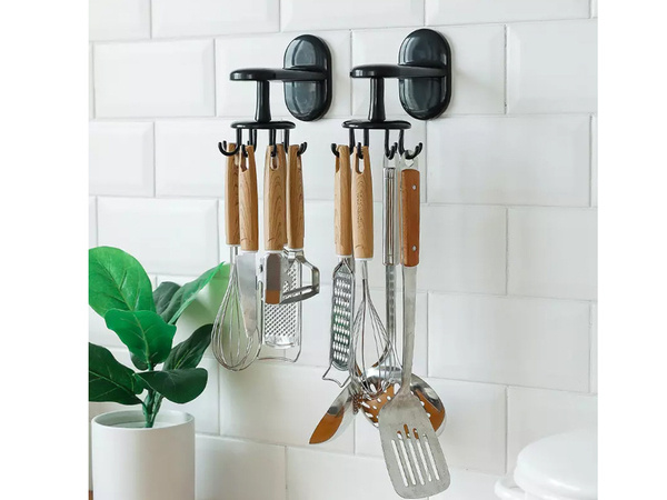 Kitchen hanger rotary utensil holder hook