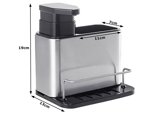 Kitchen sink dispenser soap dish liquid sponge container