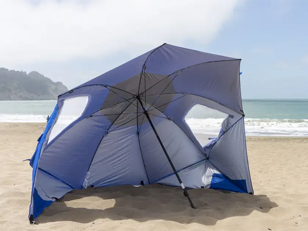 Large beach umbrella garden folding screen 2in1