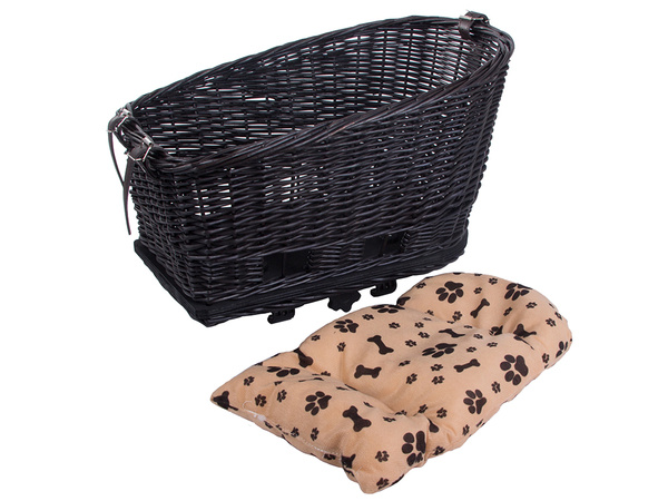 Large bicycle basket carrier woven bicycle basket for dog cat luggage