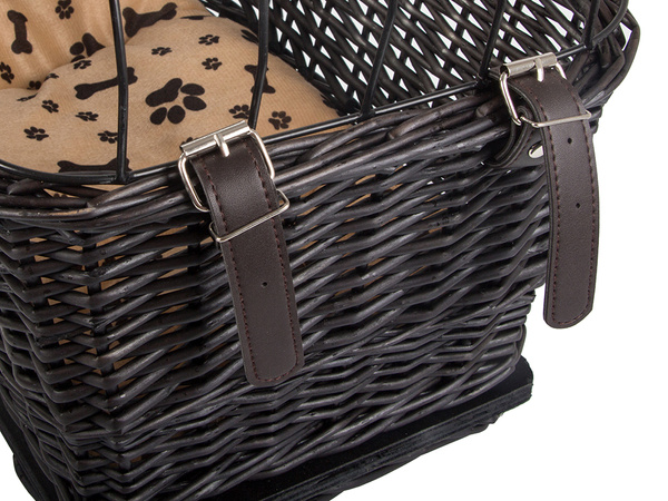 Large bicycle basket carrier woven bicycle basket for dog cat luggage