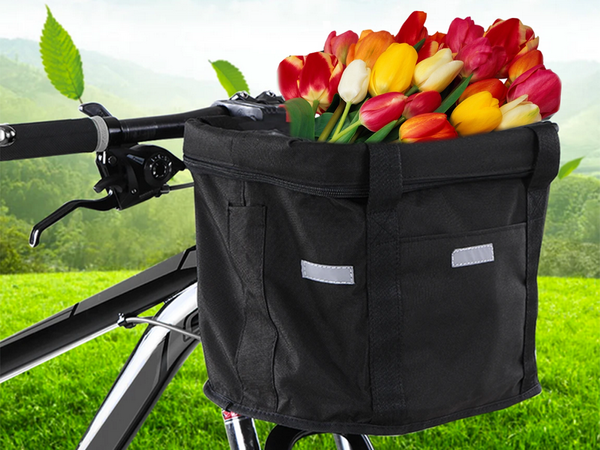 Large bicycle basket metal bicycle basket click on handlebars roomy