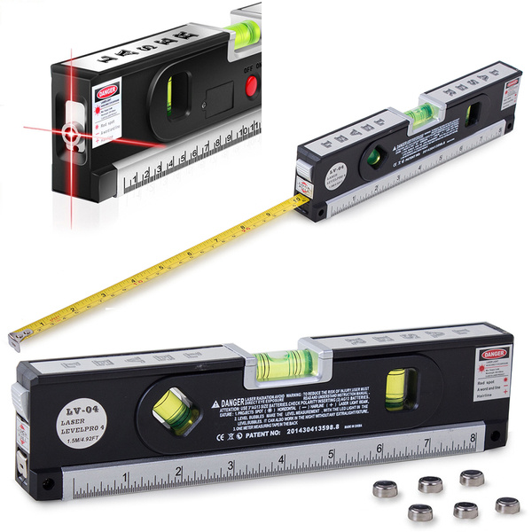 Laser level with measuring tape 250cm measure laser inches