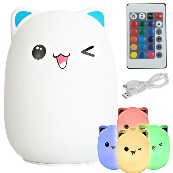 Led cat night light rgb remote control