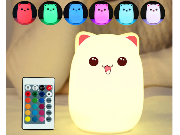 Led cat night light rgb remote control