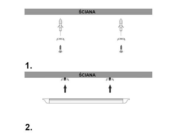 Led surface-mounted luminaire 60cm 18w