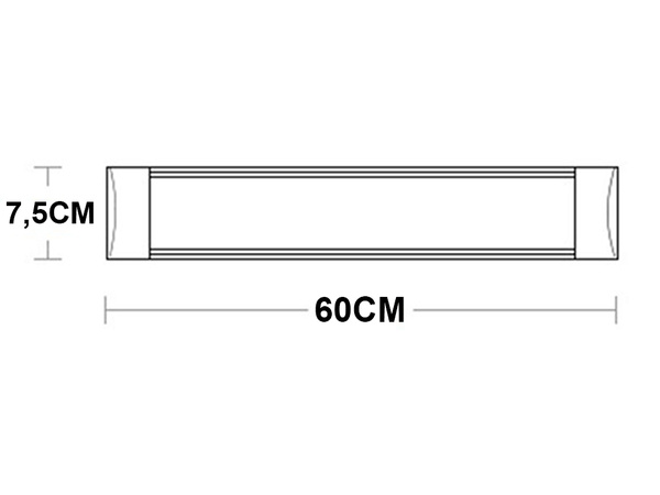 Led surface-mounted luminaire 60cm 18w