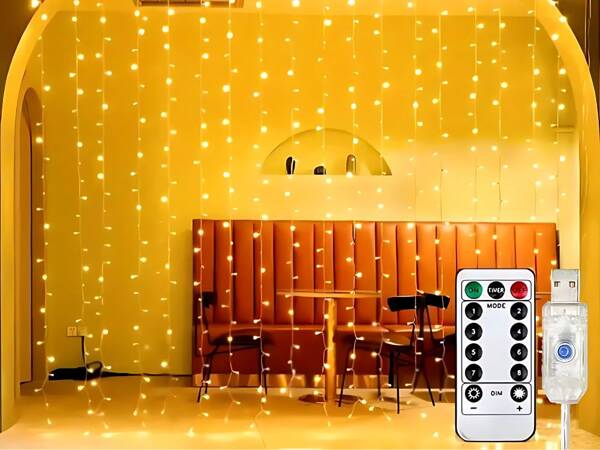 Lights festive garland light curtain 300 led indoor warm usb