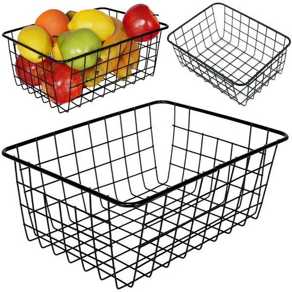 Loft wire basket loft metal organiser for kitchen for fruit roomy