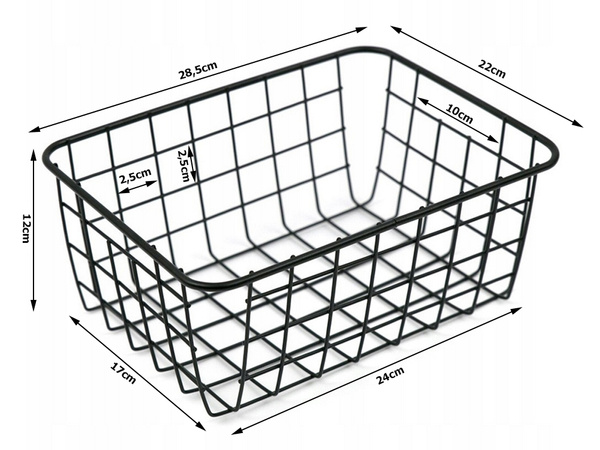 Loft wire basket loft metal organiser for kitchen for fruit roomy