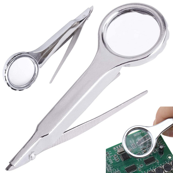 Magnifying glass magnifier with 25mm jewelry tweezers